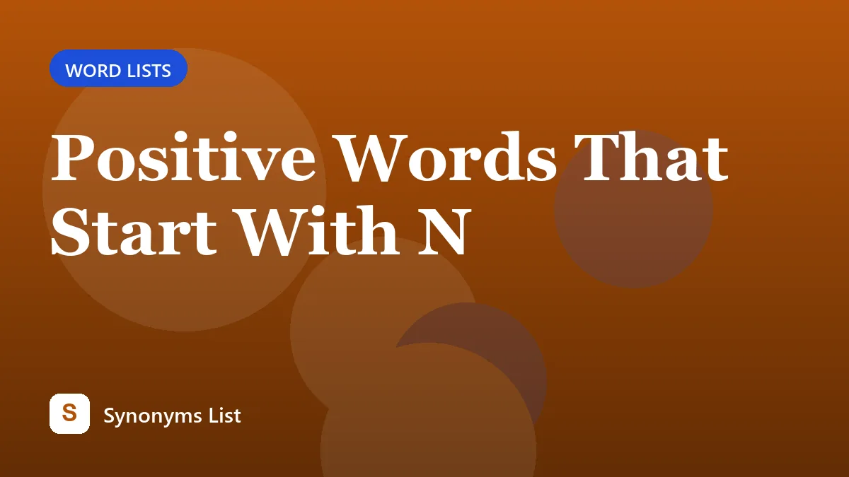 Positive Words That Start With N
