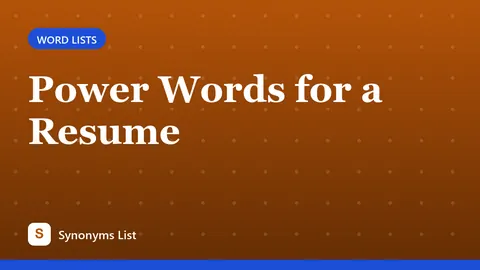 Power Words for a Resume