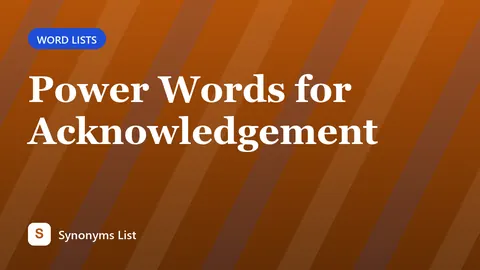 Power Words for Acknowledgement