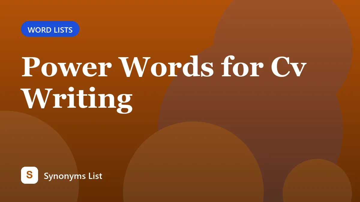 Power Words for Cv Writing
