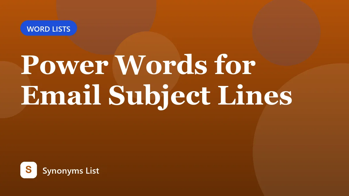 Power Words for Email Subject Lines
