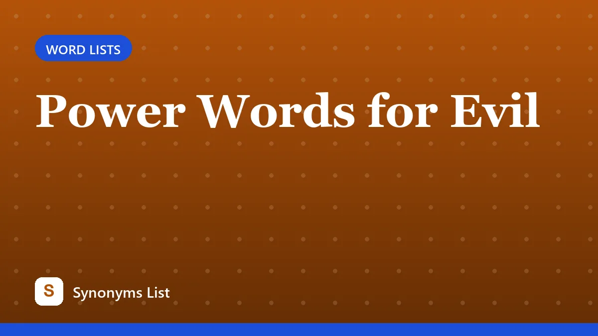 Power Words for Evil