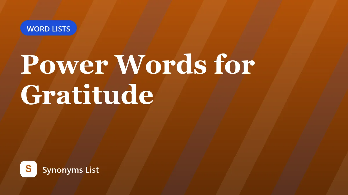 Power Words for Gratitude