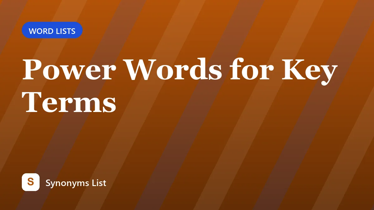 Power Words for Key Terms