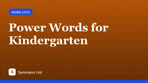 Power Words for Kindergarten
