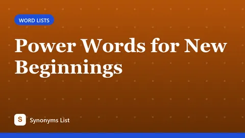 Power Words for New Beginnings