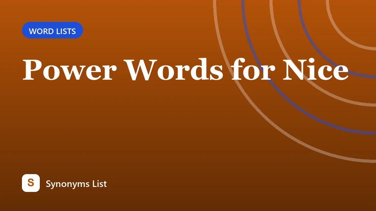 Power Words for Nice