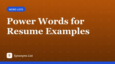 Power Words for Resume Examples