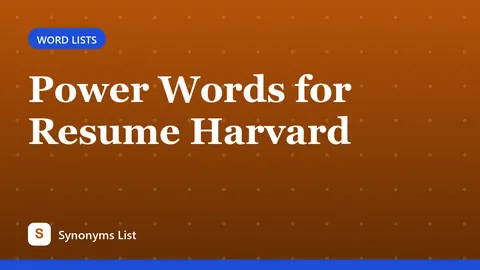 Power Words for Resume Harvard