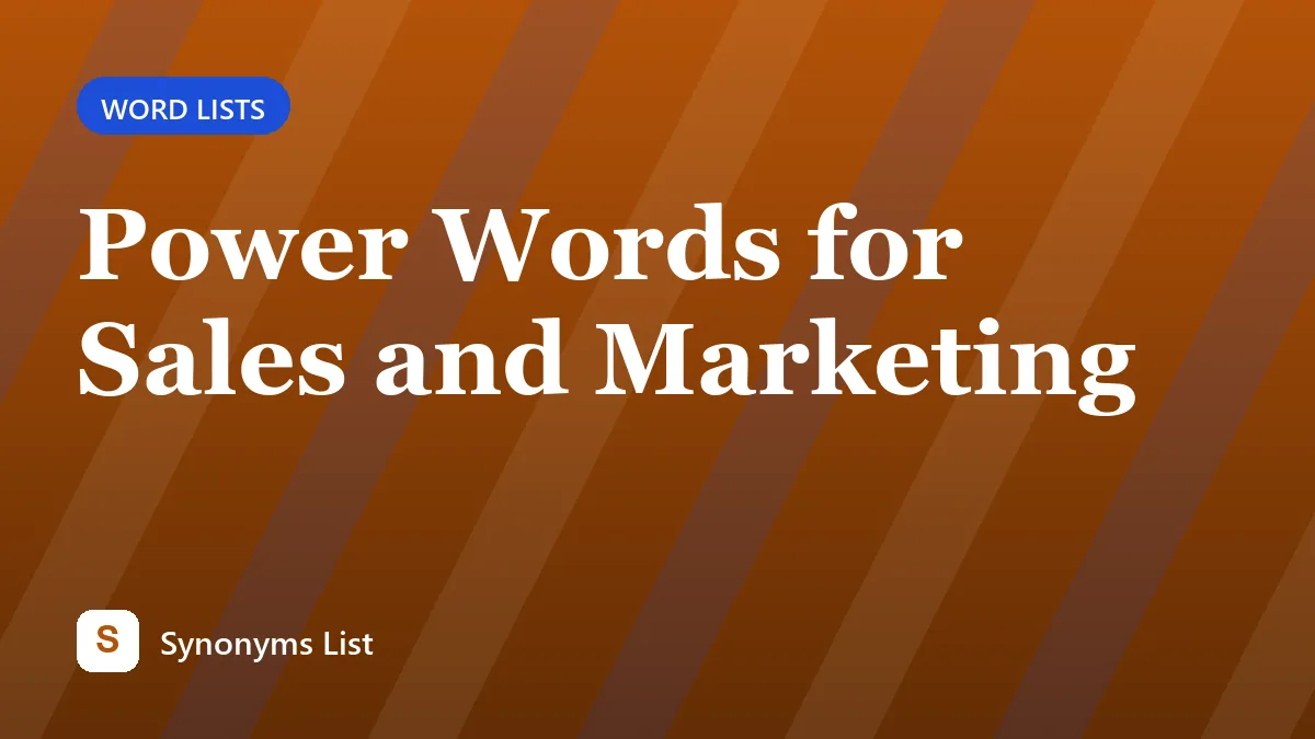 Power Words for Sales and Marketing