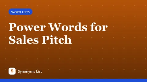 Power Words for Sales Pitch