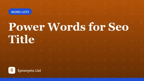 Power Words for Seo Title