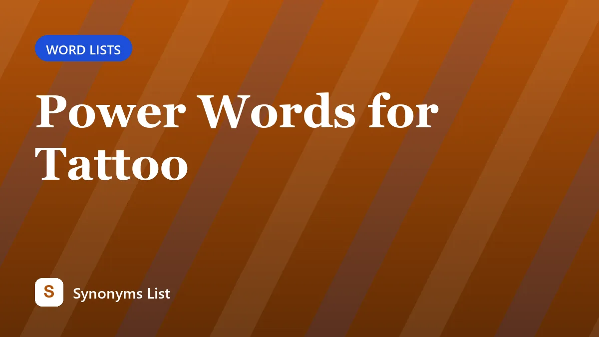 Power Words for Tattoo
