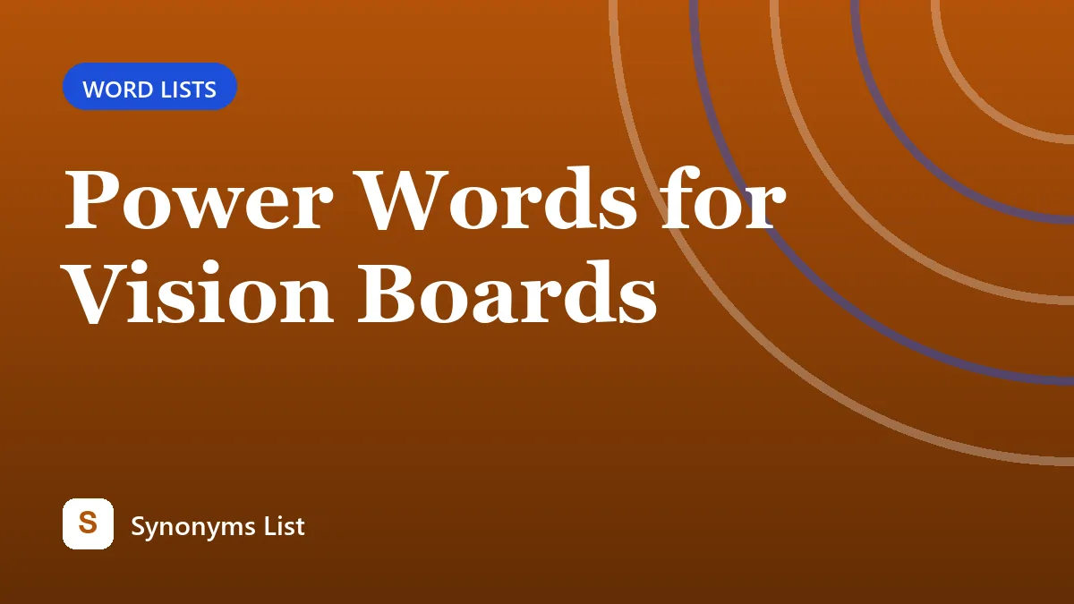 Power Words for Vision Boards