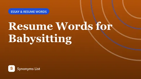 Resume Words for Babysitting