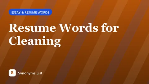 Resume Words for Cleaning