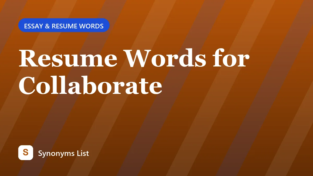 Resume Words for Collaborate