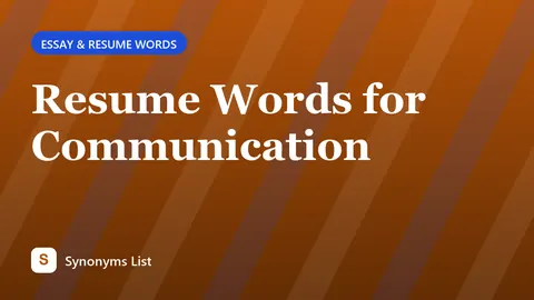 Resume Words for Communication