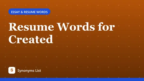 Resume Words for Created