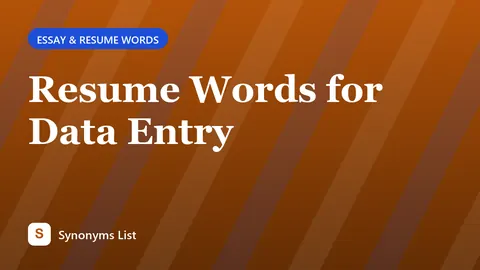 Resume Words for Data Entry