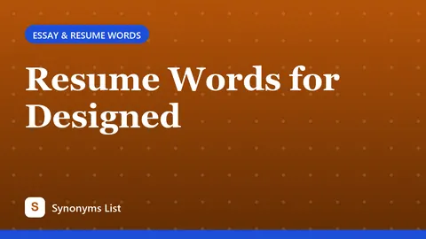 Resume Words for Designed