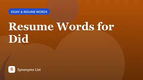 Resume Words for Did