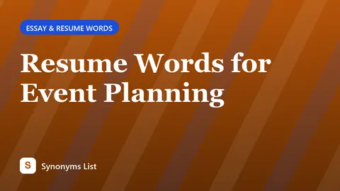 Resume Words for Event Planning