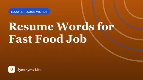 Resume Words for Fast Food Job