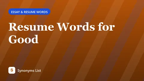 Resume Words for Good
