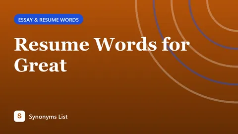Resume Words for Great