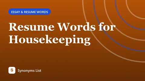 Resume Words for Housekeeping
