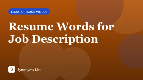 Resume Words for Job Description