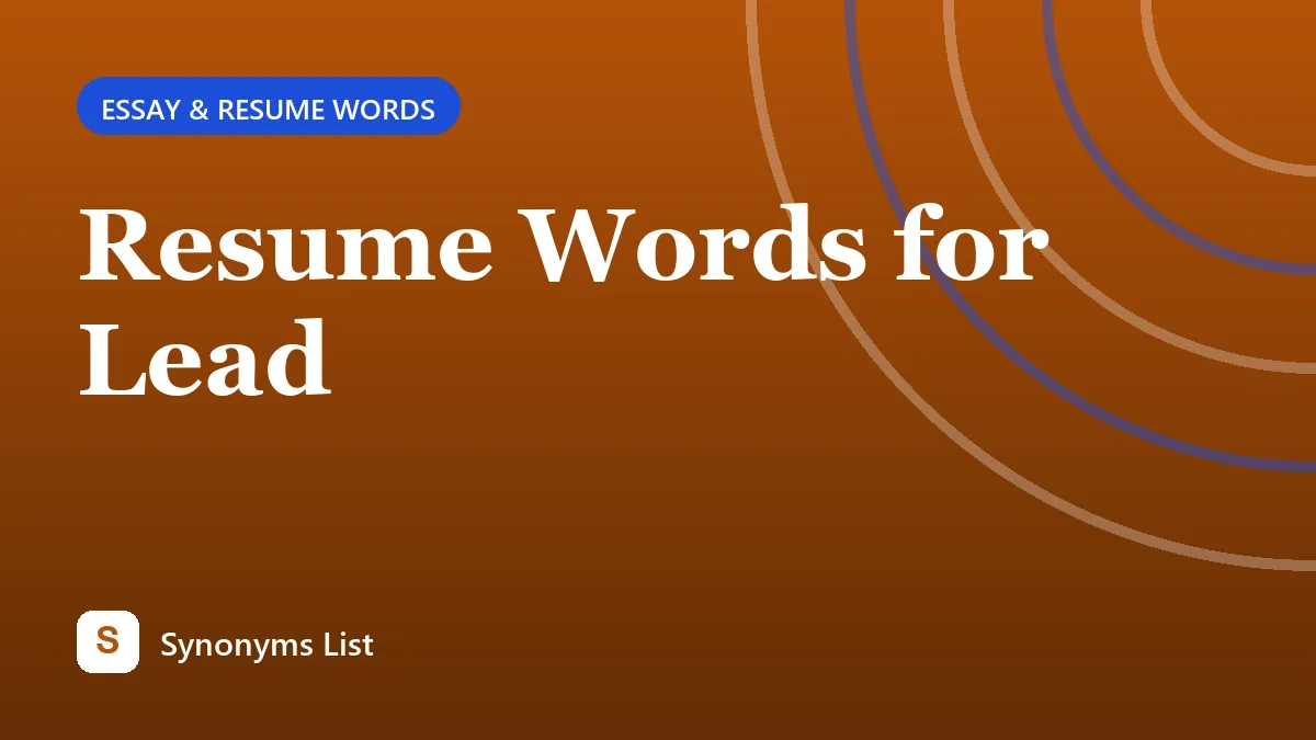 Resume Words for Lead