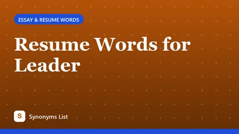 Resume Words for Leader