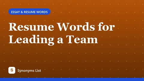 Resume Words for Leading a Team