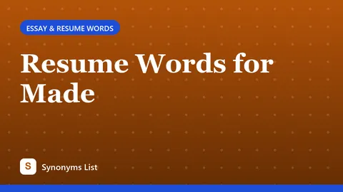 Resume Words for Made