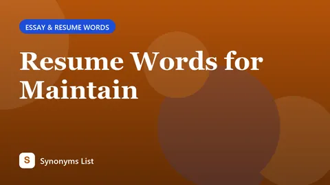 Resume Words for Maintain