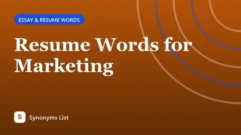 Resume Words for Marketing