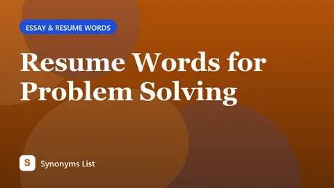 Resume Words for Problem Solving