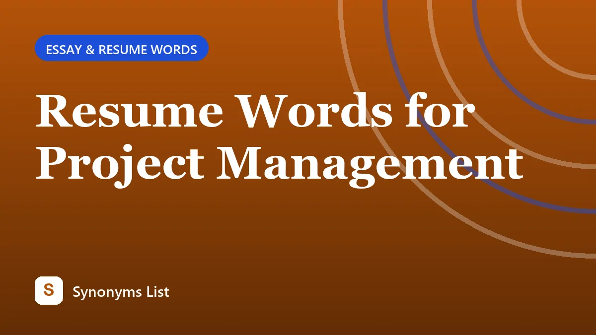 Resume Words for Project Management