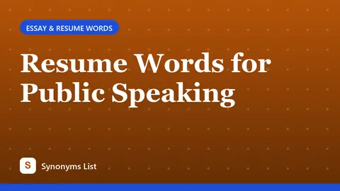 Resume Words for Public Speaking