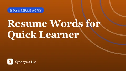 Resume Words for Quick Learner
