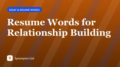 Resume Words for Relationship Building