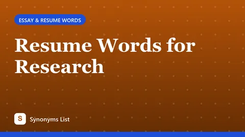 Resume Words for Research