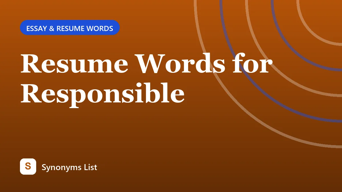 Resume Words for Responsible