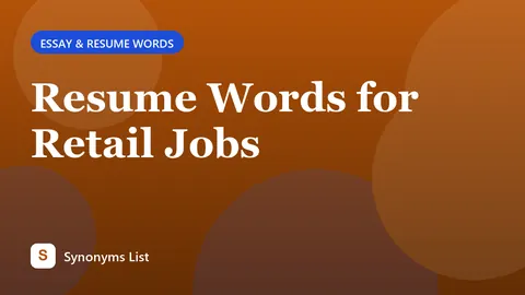 Resume Words for Retail Jobs