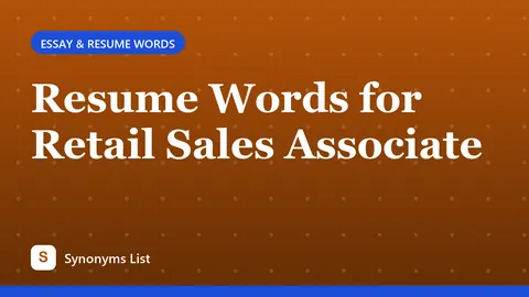Resume Words for Retail Sales Associate