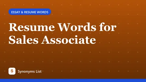 Resume Words for Sales Associate