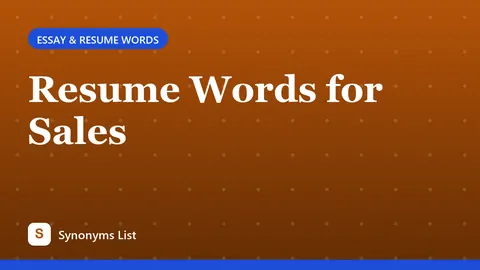 Resume Words for Sales