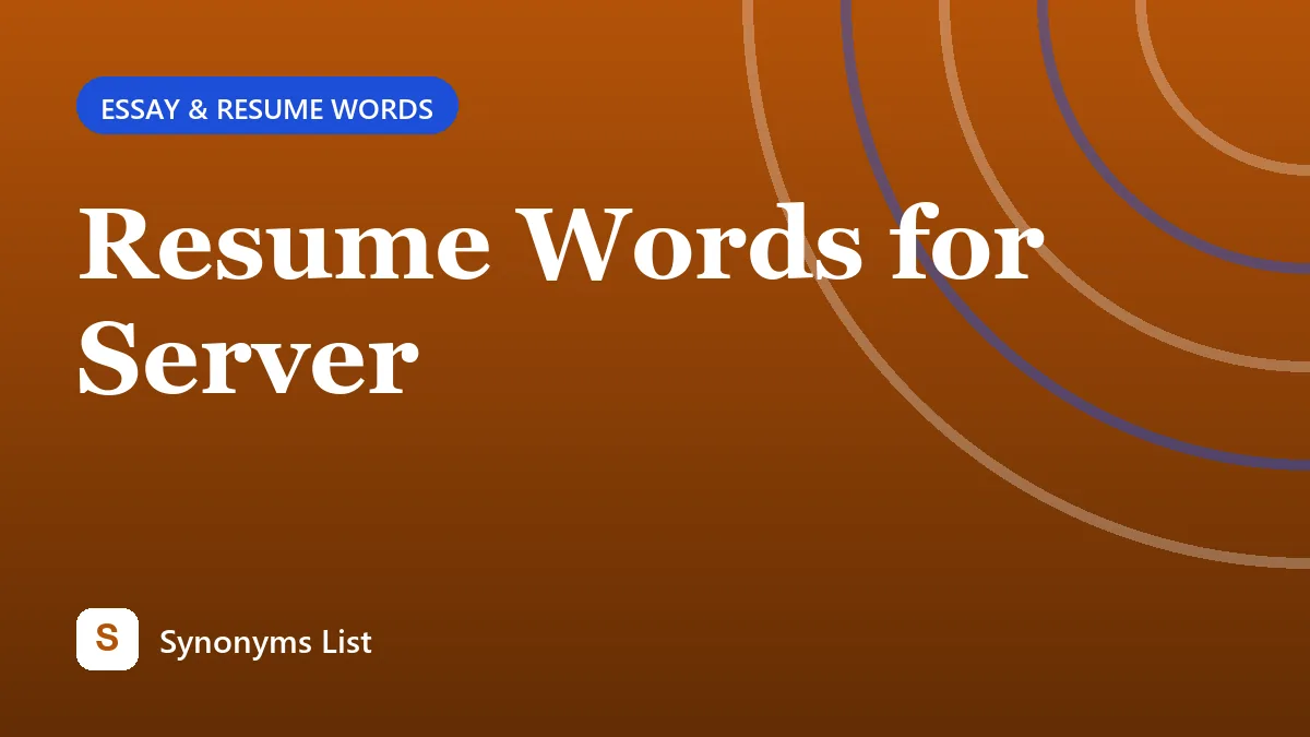 Resume Words for Server